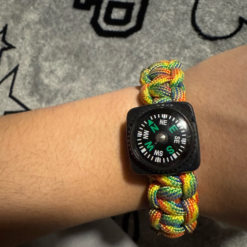 Multicolor Paracord Survival Bracelet with Compass